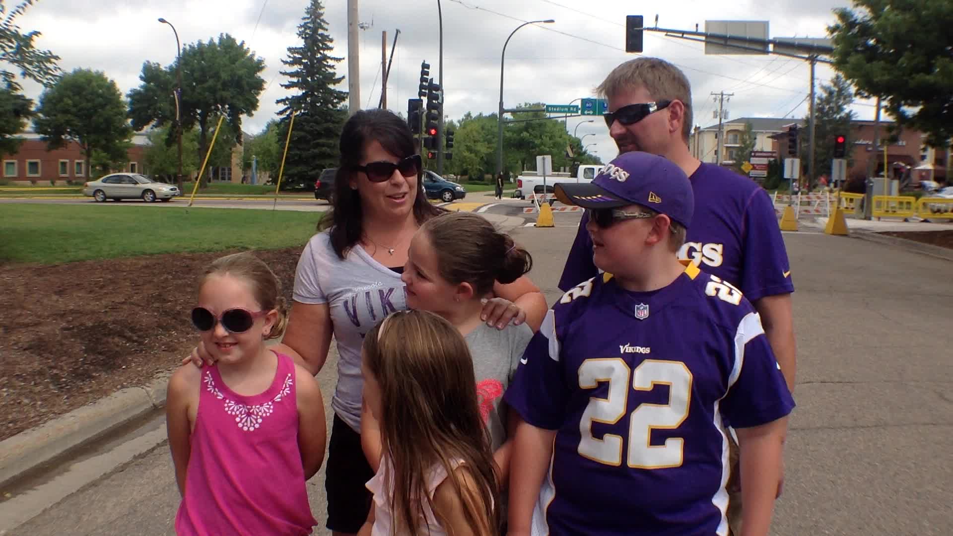 Al VanCoulter, Lora VanCoulter and their children, Reedsburg, WI - Fan experiences at Minnesota Vikings Training Camp